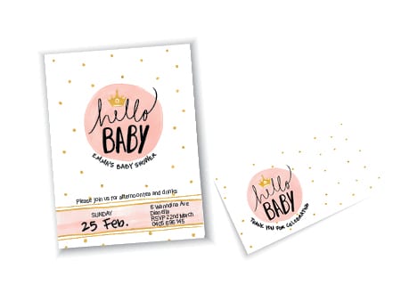 Baby Shower Invitation Card Design - A Team Printing Perth digital print services printing services Perth printing Perth printing companies Perth