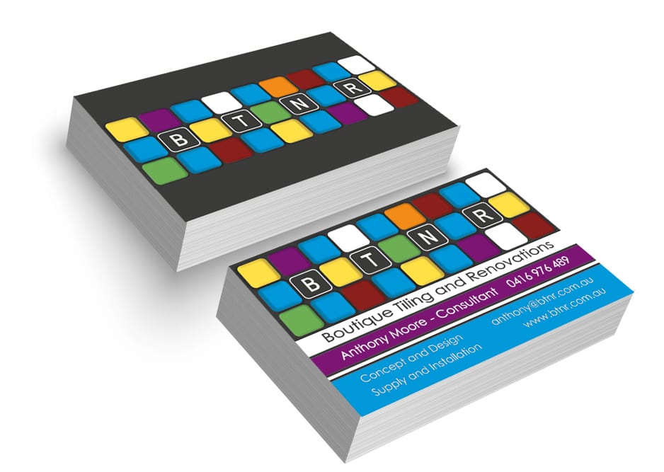 Boutique Tiling and Renovations Calling Card Design - A Team Printing Perth business cards Perth